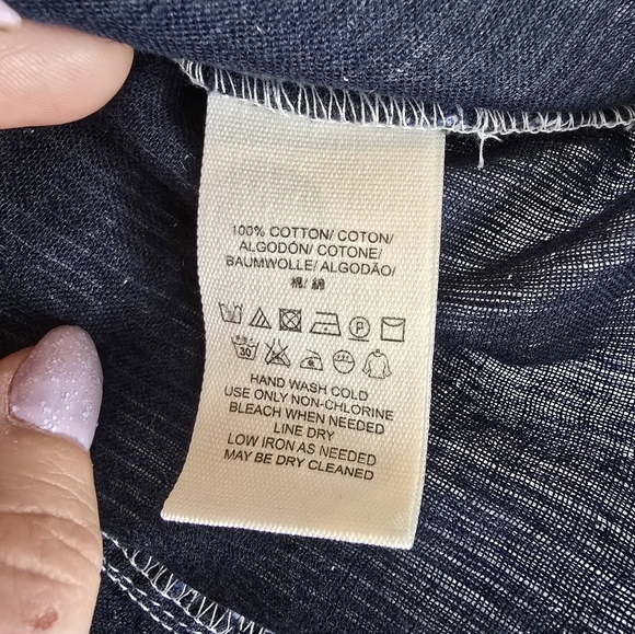 NWT Free People Blue Striped V-Neck Long Sleeve Women's Blouse Sz M. - Picture 4 of 9